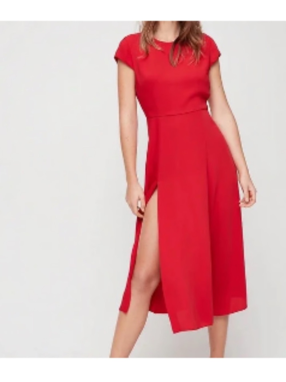 Aritzia BABADON Red Midi‎ Dress with High Side Slit